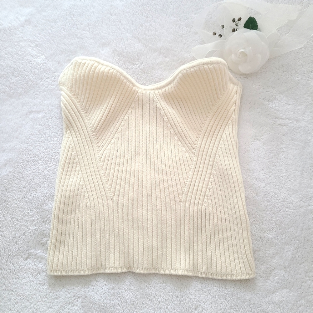 Express Strapless Ribbed Tube Top - Picture 5 of 11